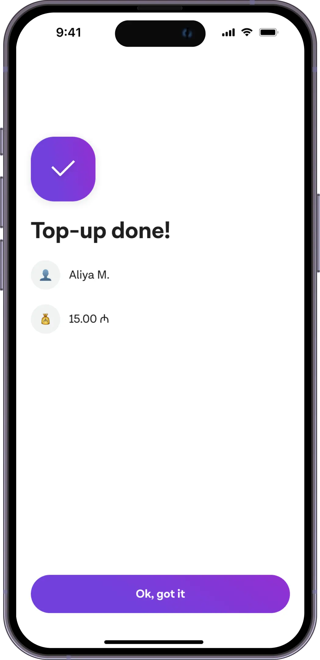 Top up your card