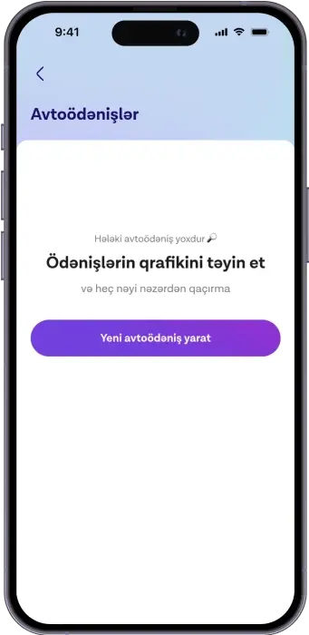 Avtomatik ödəniş əlavə et-ə klik et