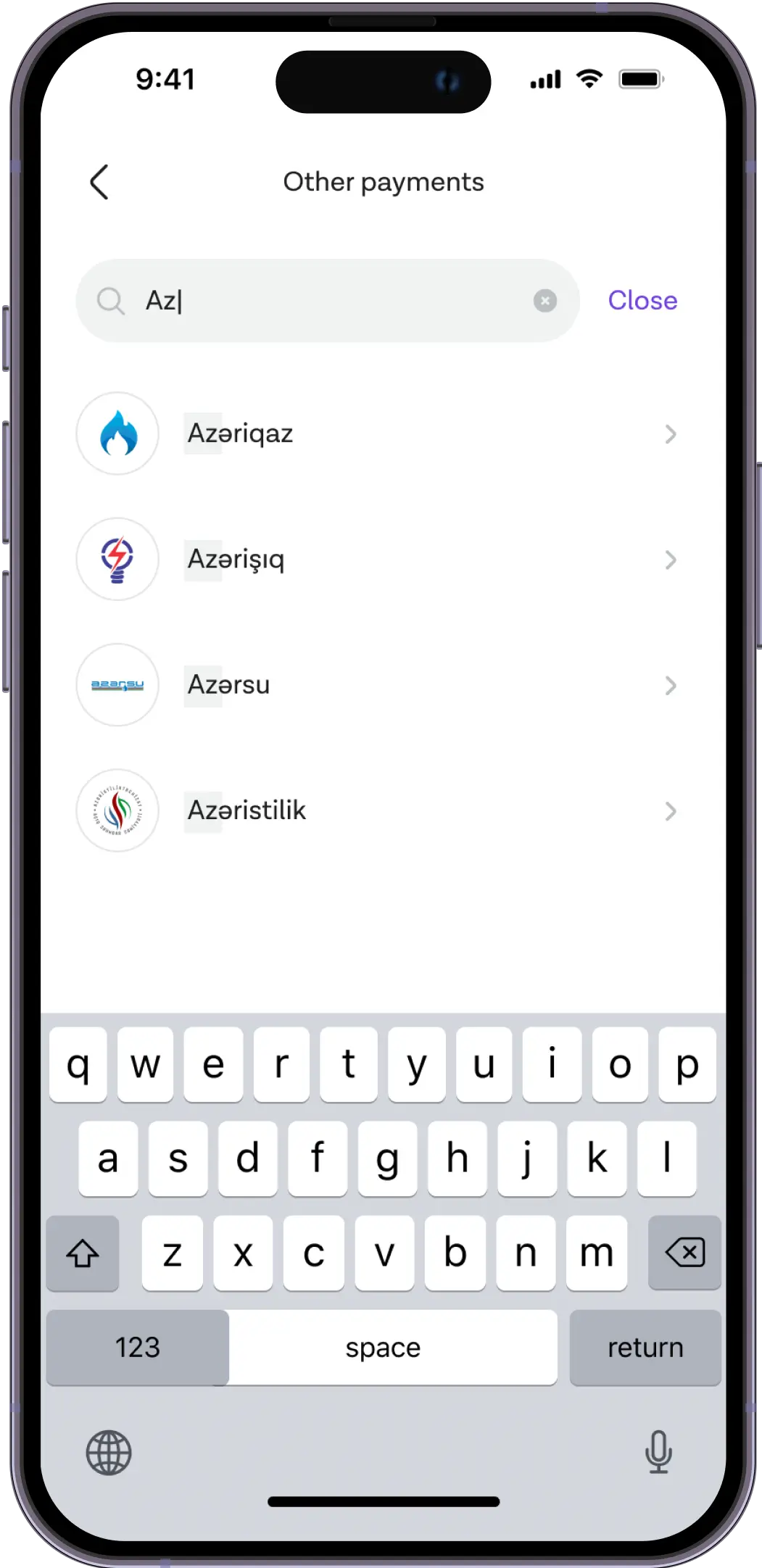 Select the service